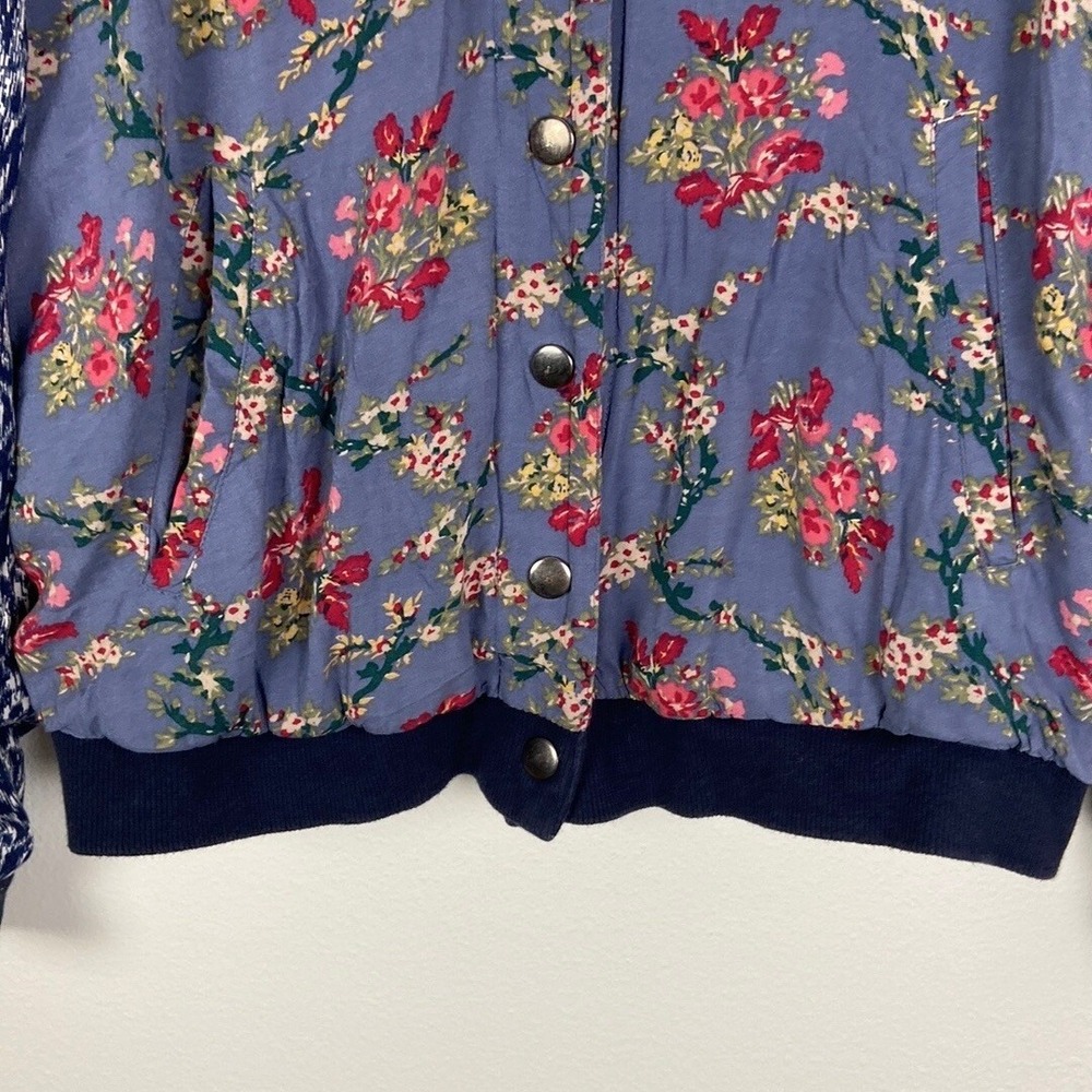 Free‎ People Women's S Floral Quilted Baseball Bomber Jacket Boho Summer Coastal - Picture 2 of 6